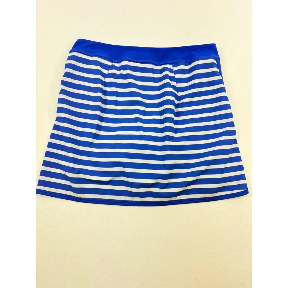 RLX Ralph Lauren Skort Athletic Golf Tennis Blue White Stripe Womens Size Medium